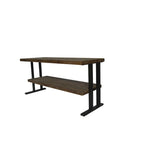 Table console média avec une étagère pour votre intérieur, en bois de récupération naturel et finition noire