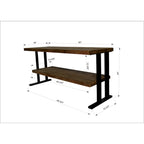 Table console média avec une étagère pour votre intérieur, en bois de récupération naturel et finition noire