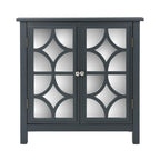 Meuble bas double porte avec finition miroir, gris anthracite