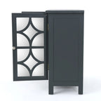 Meuble bas double porte avec finition miroir, gris anthracite