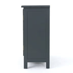 Meuble bas double porte avec finition miroir, gris anthracite