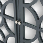 Meuble bas double porte avec finition miroir, gris anthracite