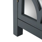 Meuble bas double porte avec finition miroir, gris anthracite