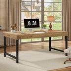 Bureau de direction industriel de 55 pouces, bureau d'ordinateur portable rustique simple avec pieds en métal robustes