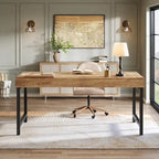 Bureau de direction industriel de 55 pouces, bureau d'ordinateur portable rustique simple avec pieds en métal robustes