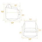 Fauteuil d'appoint pivotant en chenille pour salon