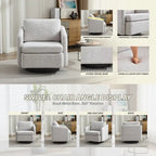 Fauteuil d'appoint pivotant en chenille pour salon