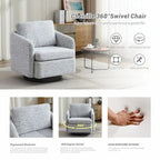 Fauteuil d'appoint pivotant en chenille pour salon