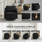 Fauteuil d'appoint pivotant en chenille pour salon