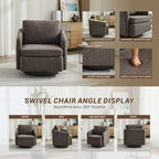 Fauteuil d'appoint pivotant en chenille pour salon