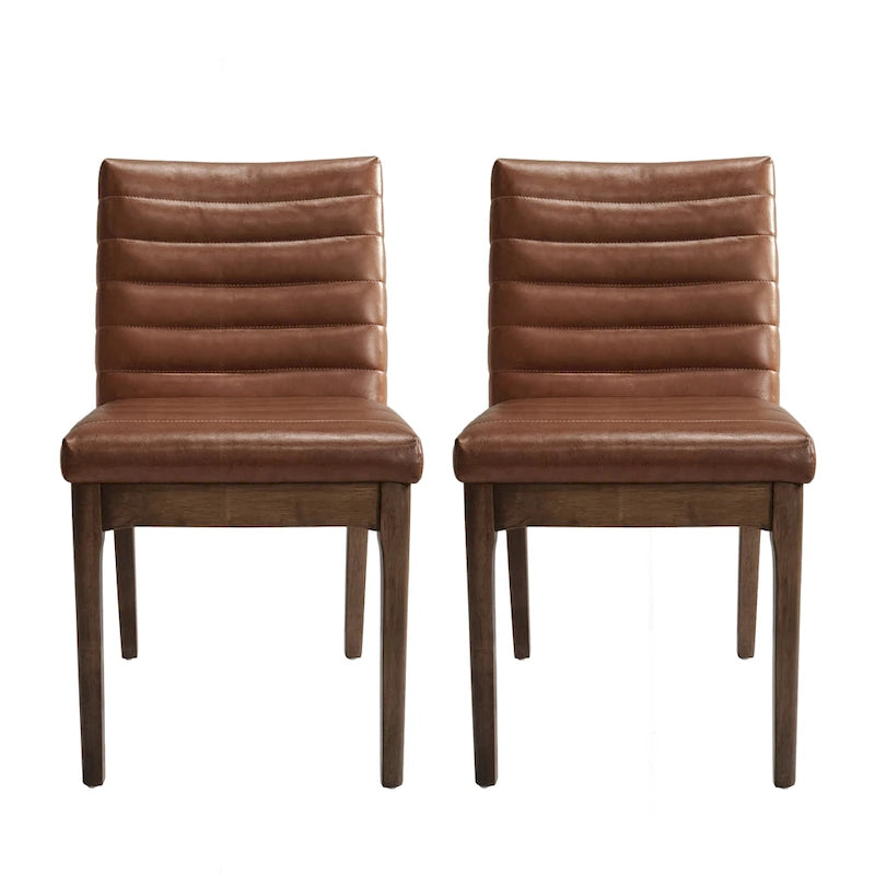 Chaises de salle à manger capitonnées élégantes avec pieds en caoutchouc, lot de 2, pour une expérience culinaire raffinée
