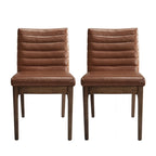 Chaises de salle à manger capitonnées élégantes avec pieds en caoutchouc, lot de 2, pour une expérience culinaire raffinée