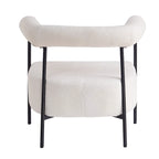 Fauteuil d'appoint moderne en tissu bouclé, fauteuil incurvé avec cadre en métal noir