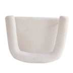 Fauteuil d'appoint moderne en tissu bouclé, fauteuil incurvé avec cadre en métal noir
