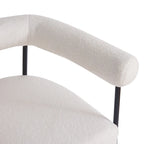 Fauteuil d'appoint moderne en tissu bouclé, fauteuil incurvé avec cadre en métal noir