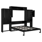 Lit escamotable Queen Size avec bureau, coiffeuse et armoires, Espresso