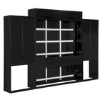 Lit escamotable Queen Size avec bureau, coiffeuse et armoires, Espresso