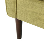Fauteuil inclinable inclinable à dossier poussant en tissu vert du milieu du siècle avec repose-pieds, dossier capitonné et pieds en bois de hêtre
