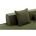 Canapé sectionnel vert 129,5 places en forme de L, modulable, minimaliste, avec méridienne, conception polyvalente à combinaison libre