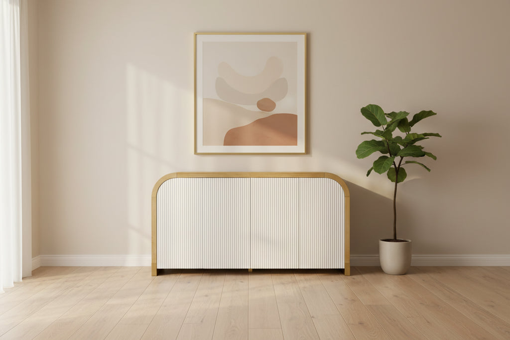 Armoire moderne à 4 portes avec étagères réglables pour bureau, salon et entrée