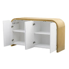 Armoire moderne à 4 portes avec étagères réglables pour bureau, salon et entrée