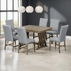 Ensemble de 7 pièces de salle à manger en bois avec table extensible et 6 chaises