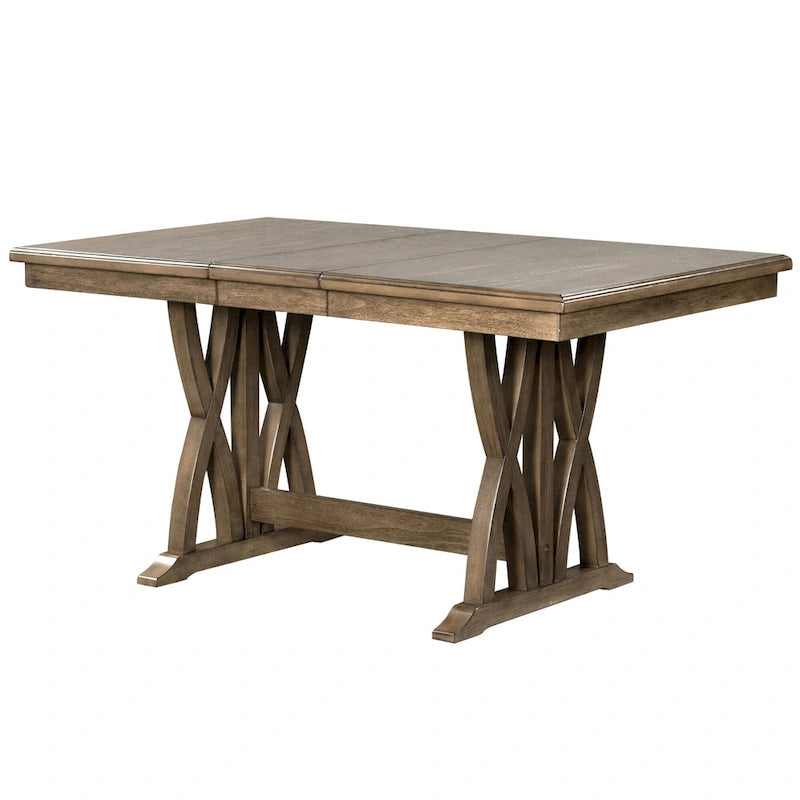 Ensemble de 7 pièces de salle à manger en bois avec table extensible et 6 chaises