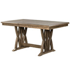 Ensemble de 7 pièces de salle à manger en bois avec table extensible et 6 chaises