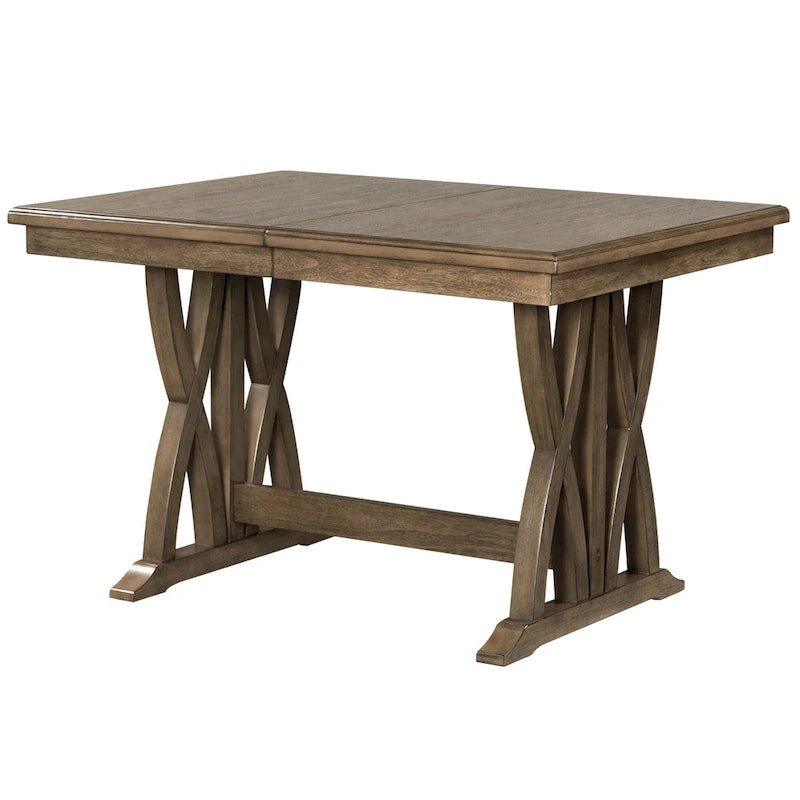 Ensemble de 7 pièces de salle à manger en bois avec table extensible et 6 chaises