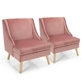 Lot de 2 fauteuils d'appoint Swoop en velours moderne avec caoutchouc – Voir détails