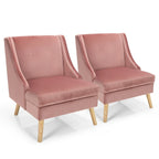 Lot de 2 fauteuils d'appoint Swoop en velours moderne avec caoutchouc – Voir détails