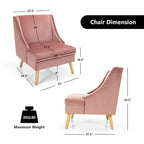 Lot de 2 fauteuils d'appoint Swoop en velours moderne avec caoutchouc – Voir détails