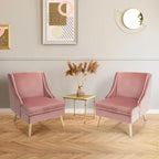 Lot de 2 fauteuils d'appoint Swoop en velours moderne avec caoutchouc – Voir détails