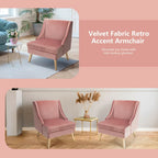 Lot de 2 fauteuils d'appoint Swoop en velours moderne avec caoutchouc – Voir détails