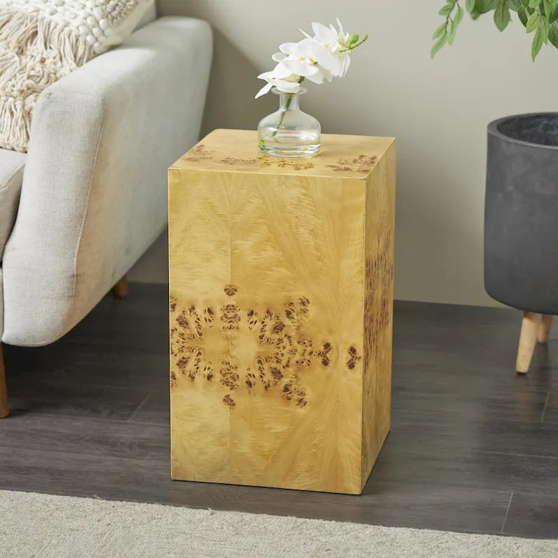 Table d'appoint carrée en bois Roche River Decor - Motif grain de bois - Marron