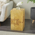Table d'appoint carrée en bois Roche River Decor - Motif grain de bois - Marron