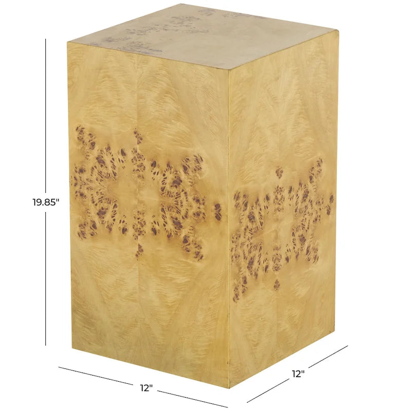 Table d'appoint carrée en bois Roche River Decor - Motif grain de bois - Marron