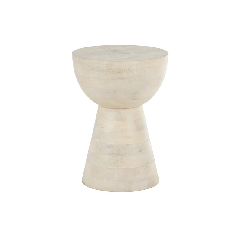 Table d'appoint latérale en bois de manguier – Crème – Décor Roche River