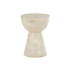 Table d'appoint latérale en bois de manguier – Crème – Décor Roche River
