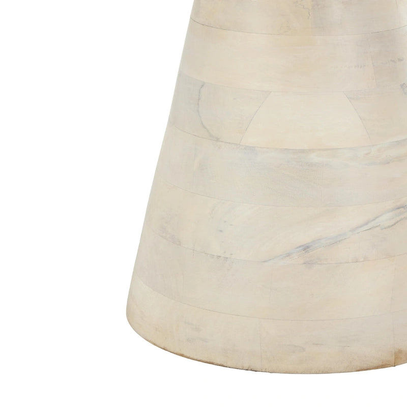 Table d'appoint latérale en bois de manguier – Crème – Décor Roche River