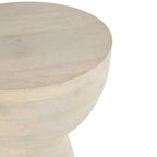 Table d'appoint latérale en bois de manguier – Crème – Décor Roche River