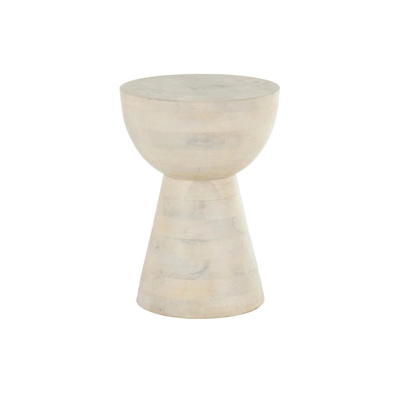 Table d'appoint latérale en bois de manguier – Crème – Décor Roche River