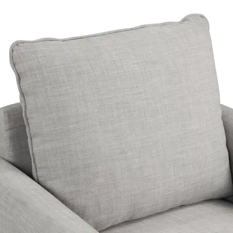 Fauteuil contemporain Rowan avec accoudoirs évasés, pieds effilés en bois massif, fauteuil simple rembourré en tissu par