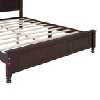 Lit plateforme en bois style rétro, taille Queen