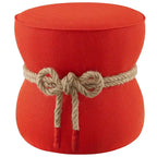 Pouf en tissu tapissé à corde nautique Beat