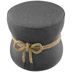 Pouf en tissu tapissé à corde nautique Beat