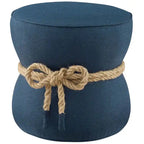 Pouf en tissu tapissé à corde nautique Beat