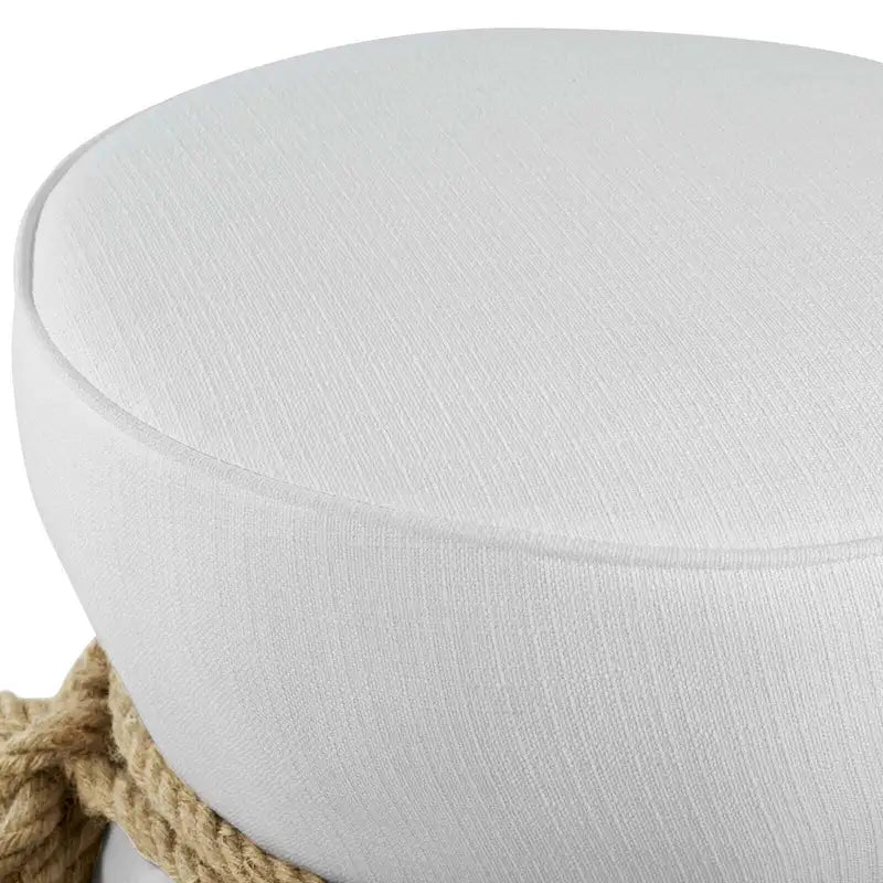 Pouf en tissu tapissé à corde nautique Beat