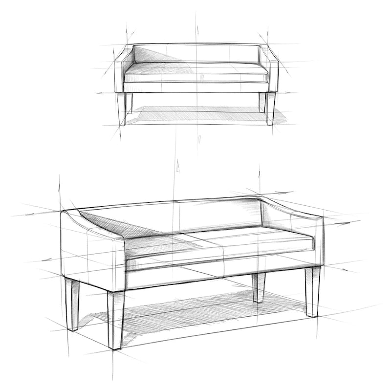 Banc contemporain rembourré de 50 pouces de large - 50 x 22 x 23,8
