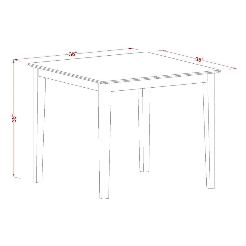 Ensemble de bar 3 pièces à hauteur de comptoir - une table à manger carrée et 2 chaises de cuisine, Acajou (Options de type d'assise)